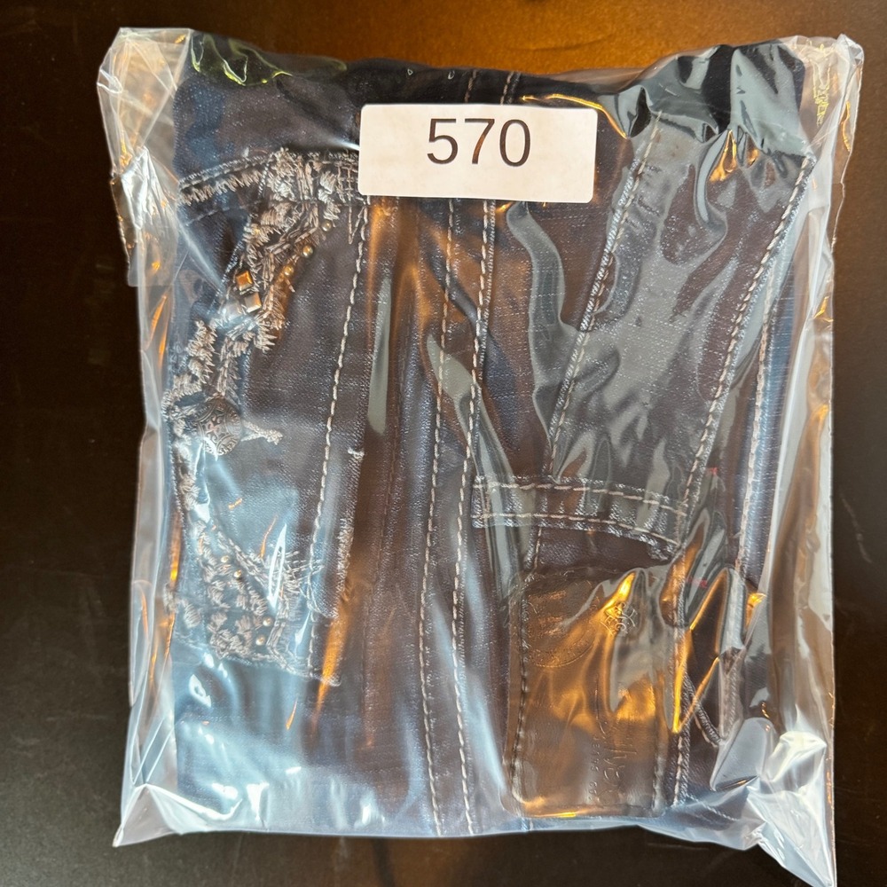 Silver Jeans Co Suki Mid Slim Bootcut Dark Wash Embroidered Studded W32 L33 - Picture 11 of 11